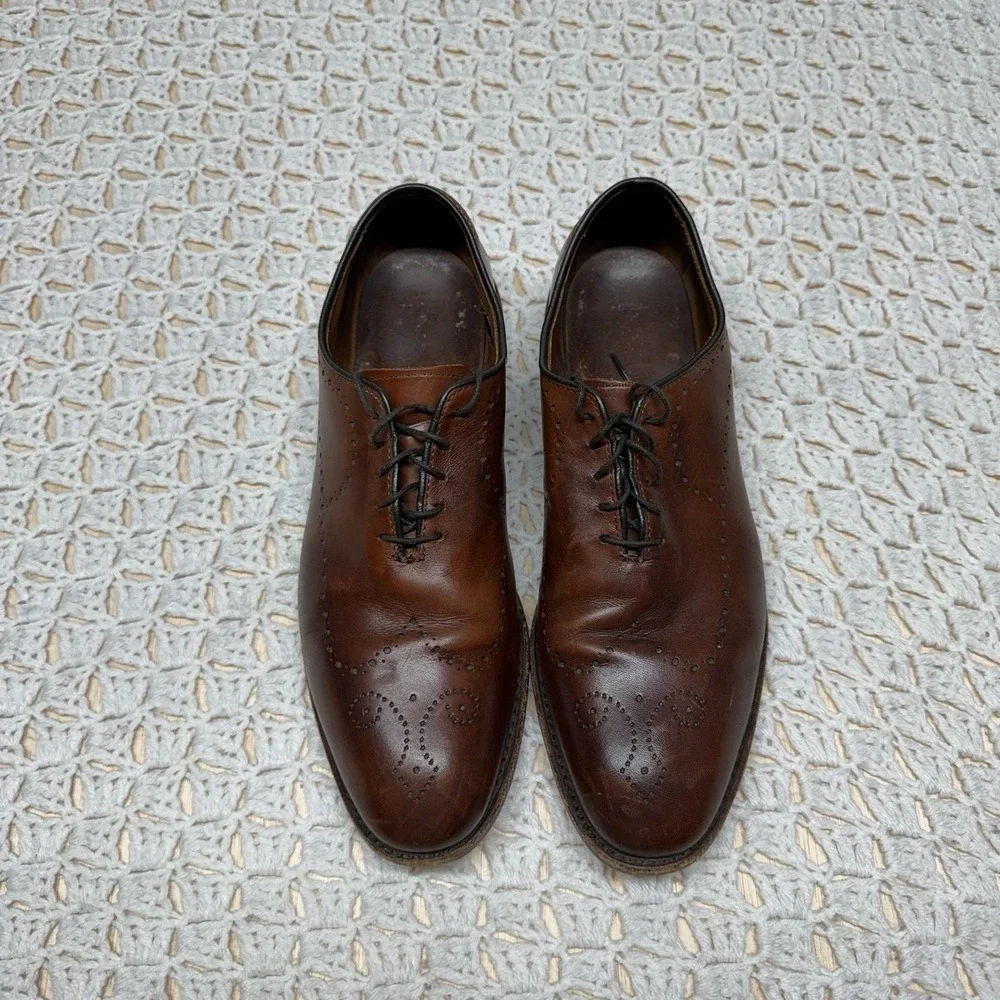 Allen Edmonds Fairfax Walnut Whole Cut Brogue Oxford Dress Shoes Sz 10.5 D Brown